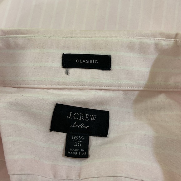 J.CREW,MEN,LIGHT PINK,PIN STRIPE,LONG SLEEVE,LUDLOW,DRESS SHIRT. SIZE-16 1/2, 35 - Picture 10 of 11